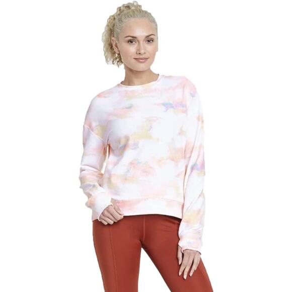 All in Motion Women’s Crewneck Sweatshirt – Tie-Dye Pastels – Size XS - Picture 1 of 4
